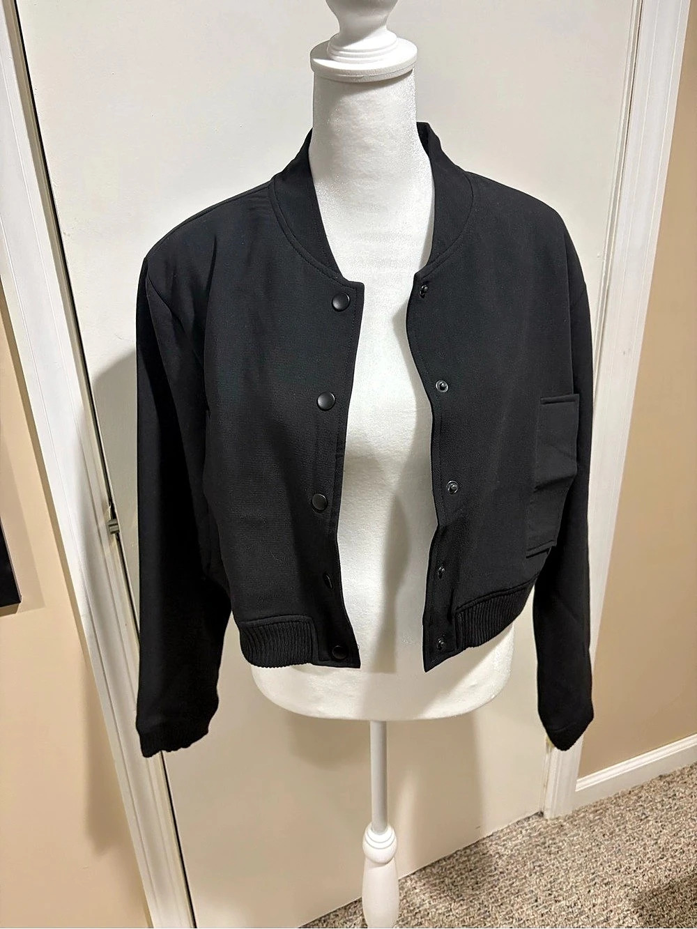 Joie Black Bomber Jacket Size Large NWT